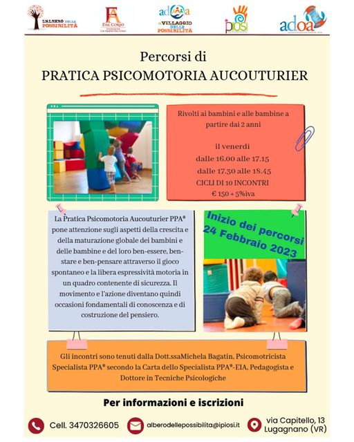 Conosci la Pratica Psicomotoria Aucouturier PPA® ? Questa metodologia  psicomotoria di gruppo per bambini dai due anni pone attenzione agli … –  Associazione Diocesana Opere Assistenziali Verona